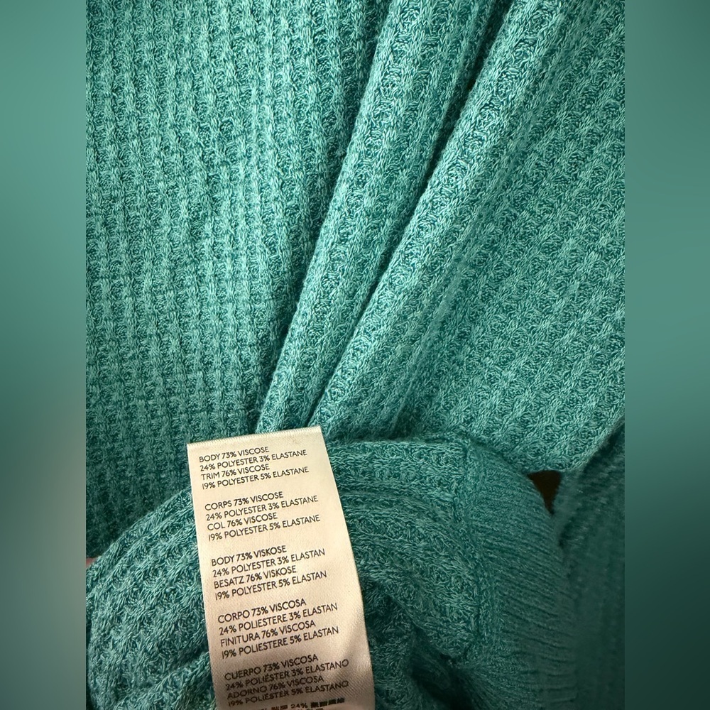 We The Free/Free People North Shore Thermal Tunic Top in Turquoise, Small - Picture 9 of 14